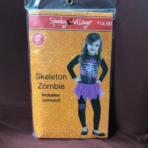Spooky Village Halloween Skeleton Zombie Child Costume Size M/L 8-10